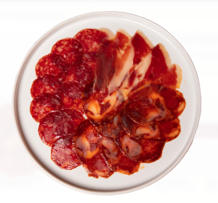 Mix Salumi Iberici affettati–Lomo, Salchichón e Chorizo 5 x 80 g 1 Mix di salumi iberici affettati con lomo, salchichón e chorizo in confezione sottovuoto da 80 g