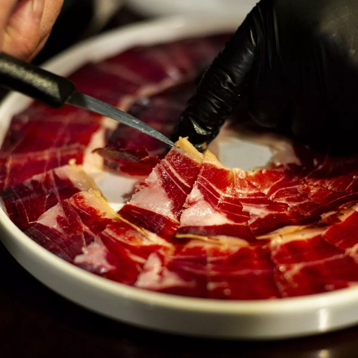 Jamon Pata Negra 100% iberico Bellota affettato a mano 10 x 80 g 2 Jamon Pata Negra 100% Iberico Bellota